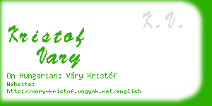 kristof vary business card