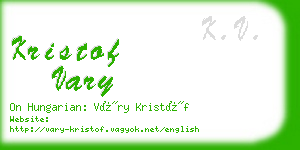 kristof vary business card